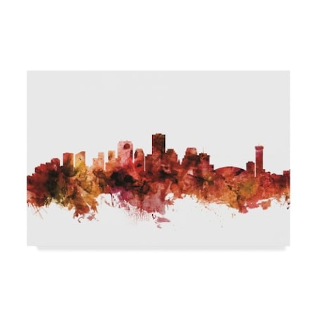 Michael Tompsett 'New Orleans Louisiana Skyline Red' Canvas Art,30x47